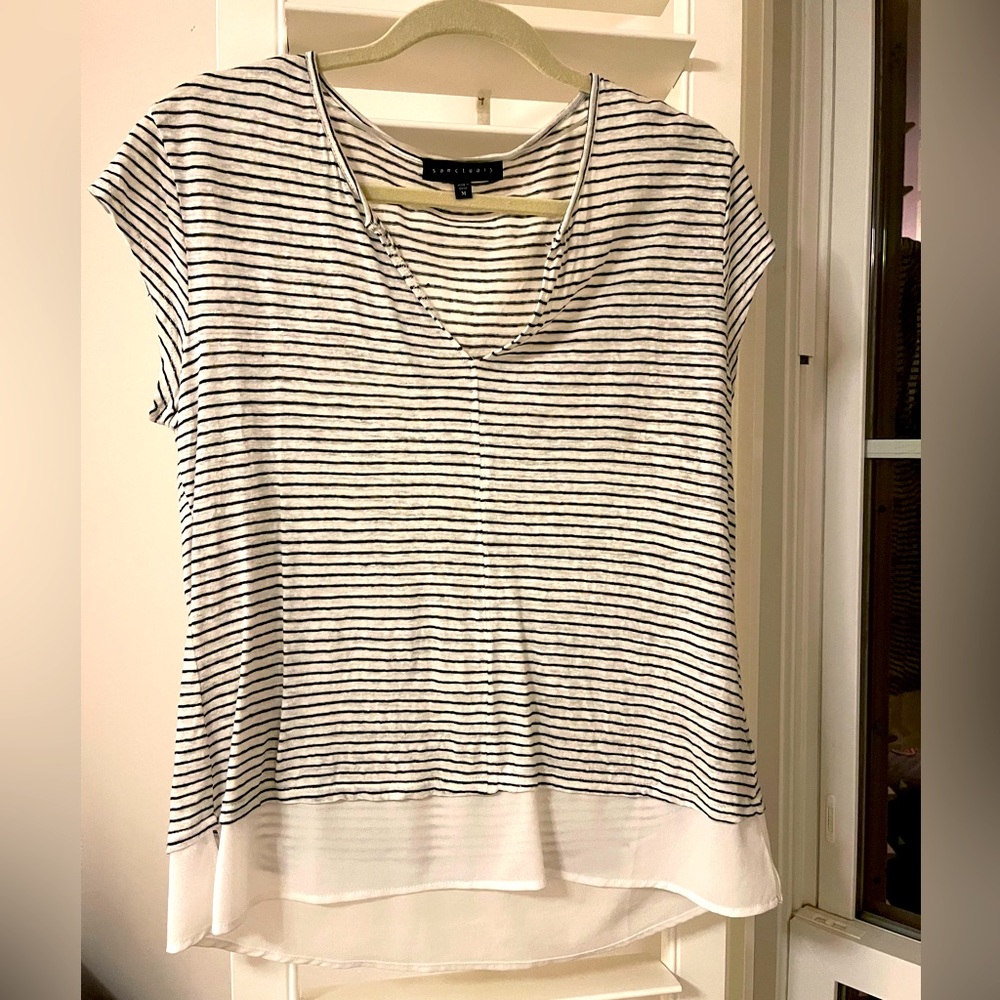 Casual, black and white cotton top